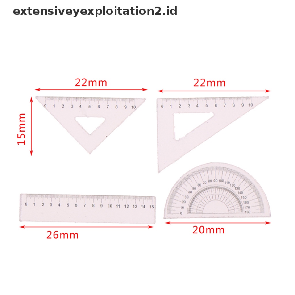 4pcs / Set Mainan Miniatur Penggaris Skala 1: 12 Untuk Aksesoris Rumah Boneka