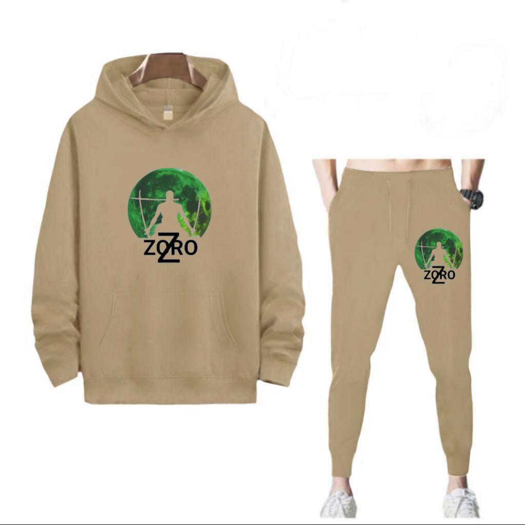 SETELAN ZORO HOODIE DAN CELANA PANJANG MURAH TERLARIS NYAMAN DIPAKAI