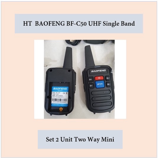 HT  BAOFENG BF-C50 UHF Single Band Set 2 Unit BAOFENG BF C50 Two Way Mini Jual Walkie Talkie  MURAH 