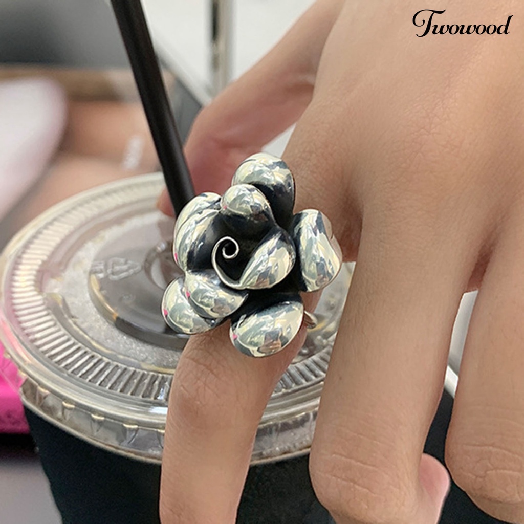 Cincin Model Terbuka Desain Bunga Untuk Wanita