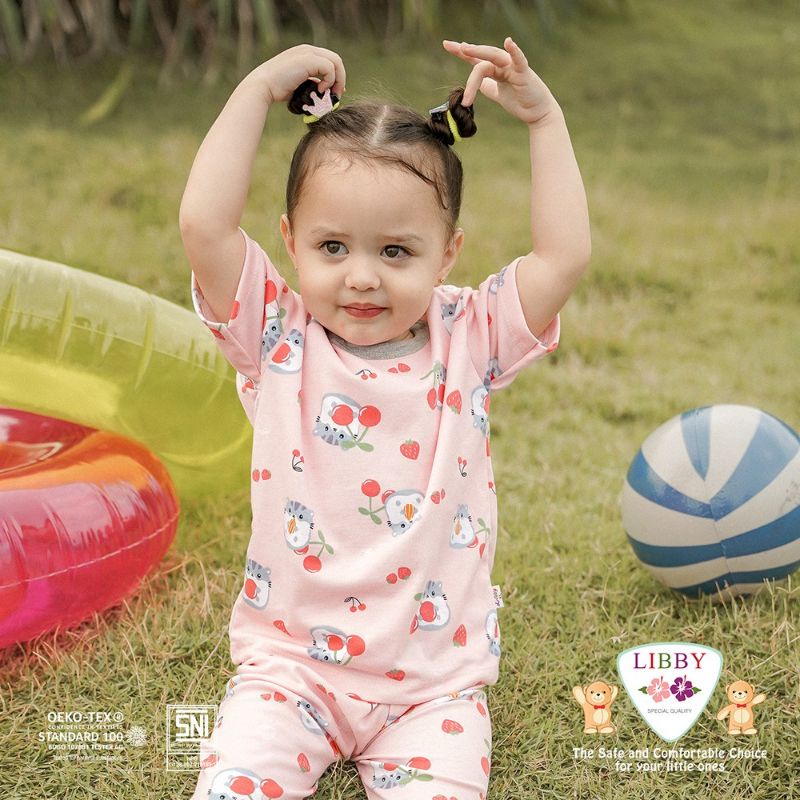 CPR Setelan Libby Hello Sunshine HAZY ZOO / Pakaian Anak Unisex Terbaru Rainbow Fantasia Motif Lucu Lengan Pendek | Bwr