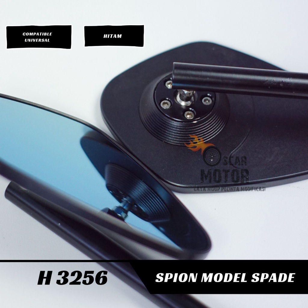 KACA SPION MOTOR MODEL DAUN REAR MIRROR SPADE MODEL SEPION DAUN UNIVERSAL   By Mega_Racing