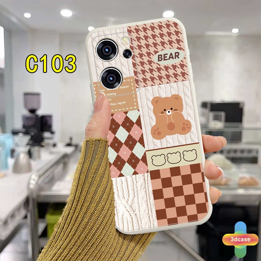 OPPO A54 A5S A3S A57 A15 A76 A96 A16 A95 A55 A7 A5 A9 A31 A53 A33 2020 A12 A1K A77 A54S A77S Reno 7 9 8 6 4 5F 4F  5 06 Lite A74 A15S A52 A11K A92 A35 A11 A93 A32 A72 A94 A53S F19 F21 F17 Rajut Motif Kotak Kartun Soft Case Beruang