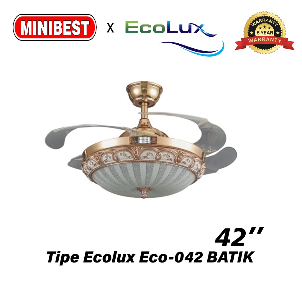 MB Kipas Angin Ecolux Lampu Gantung kipas angin plafon Eco-042 BATIK