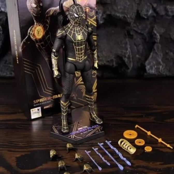 Mainann Figure ZD Toys Spiderman No Way Home Spider Man Black Gold