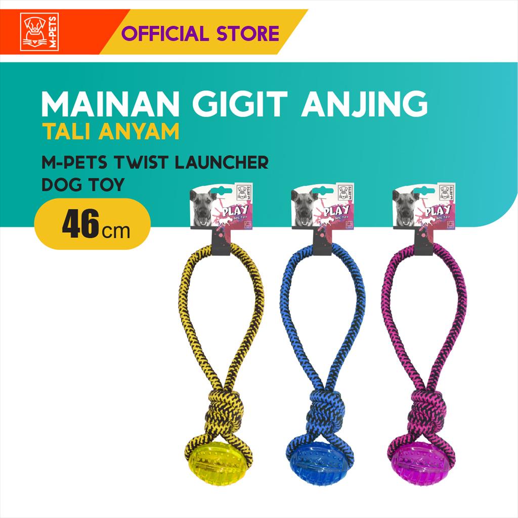 M-Pets Twist Launcher Dog Toy / Mainan Gigit Anjing Tali Anyam