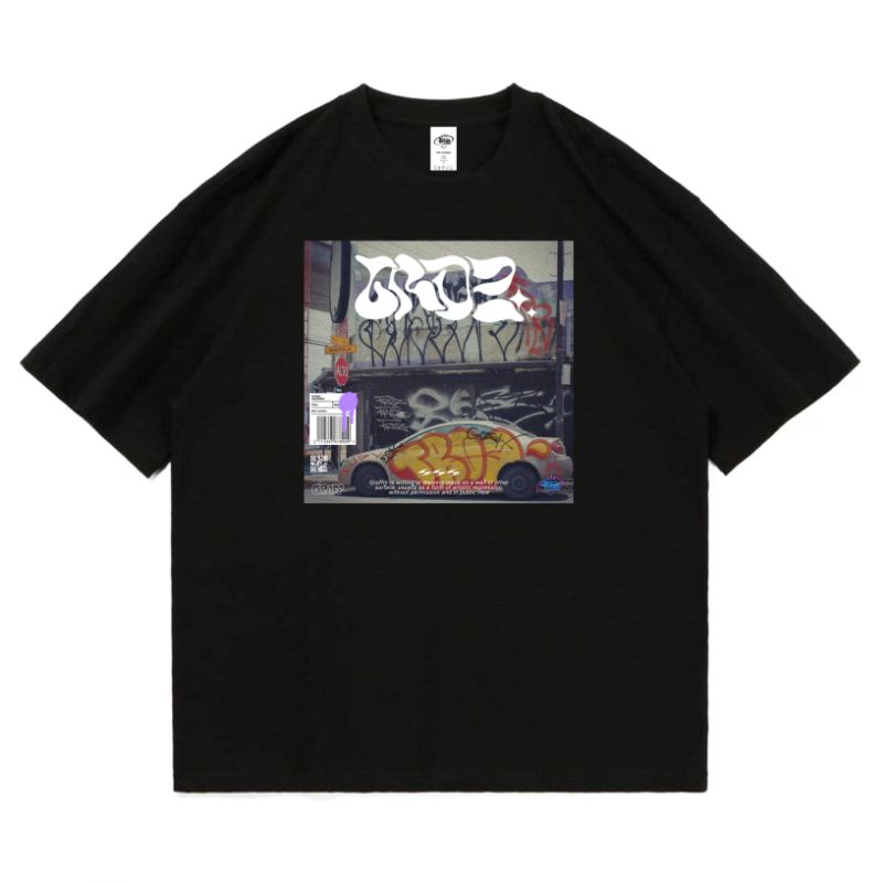 TROZSTUDY | T-SHIRT GRAFFITI PRIA, WANITA HITAM KECE | TROZ°098