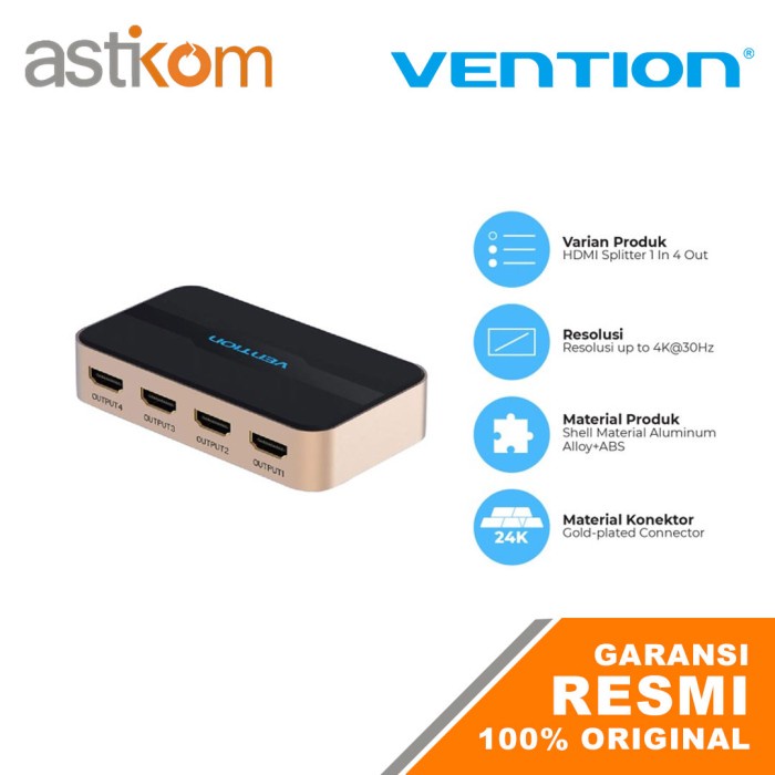 HDMI Splitter 1-4 Port Vention ACCG0-EU 1 Input 4 Output