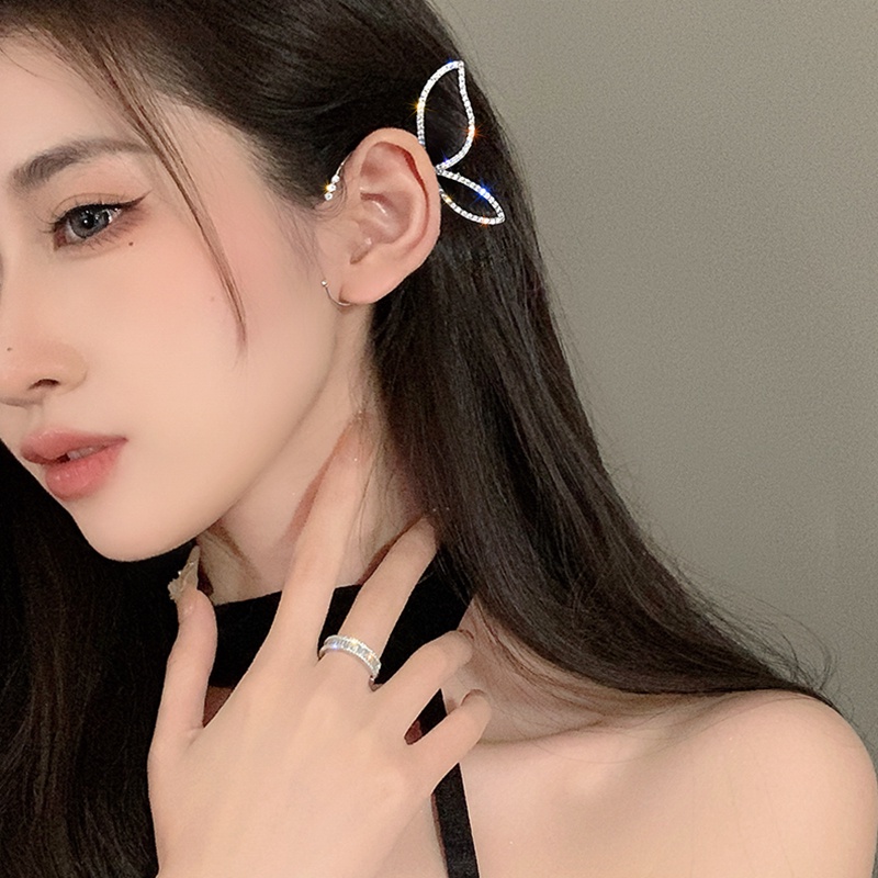 Tidak Berlubang elf Telinga Zirkon Kupu-Kupu Anting clip-on Aksesoris Korea Wanita