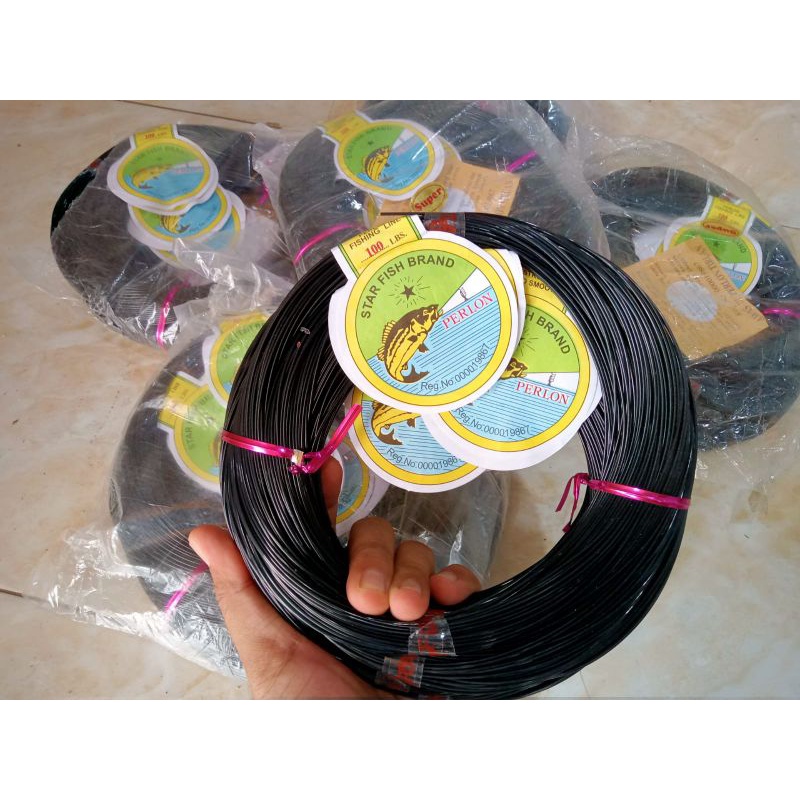 Senar Perlon Hitam 70 80 90 Lbs Eceran / Senar Pancing