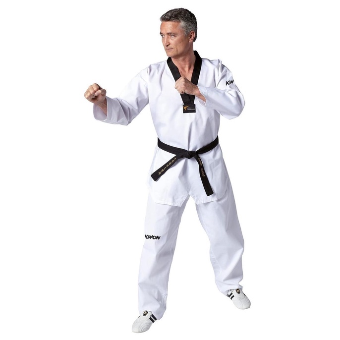 Baju Seragam Dobok Taekwondo Kerah Hitam Kwon Victory Bkn Moks Adidas