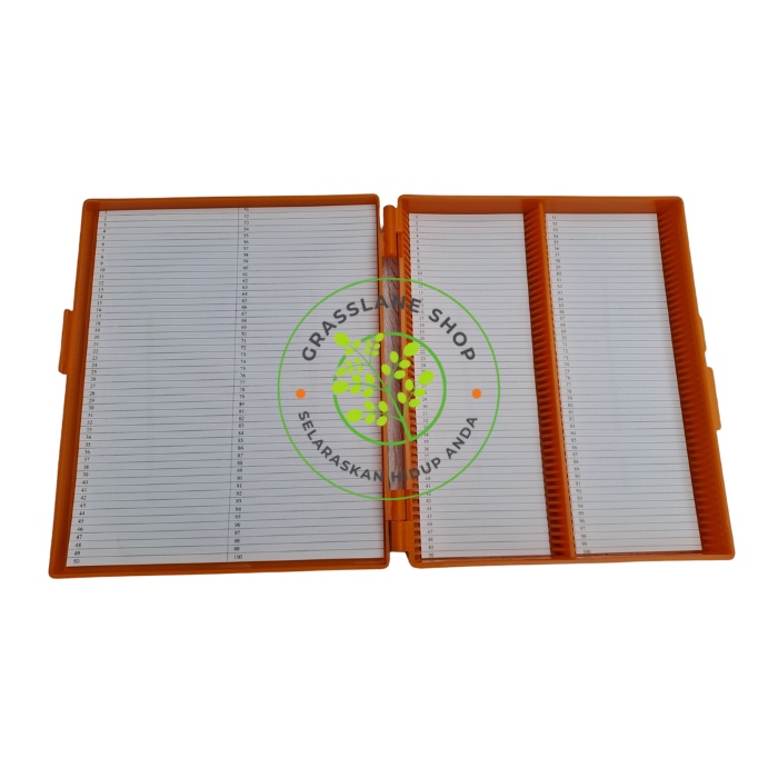 Microscope Slide Box Tempat Kaca Kotak Preparat Objek Glass Object isi 100