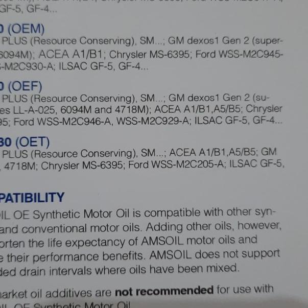 AMSOIL 5W30 OE OLI MESIN BENSIN