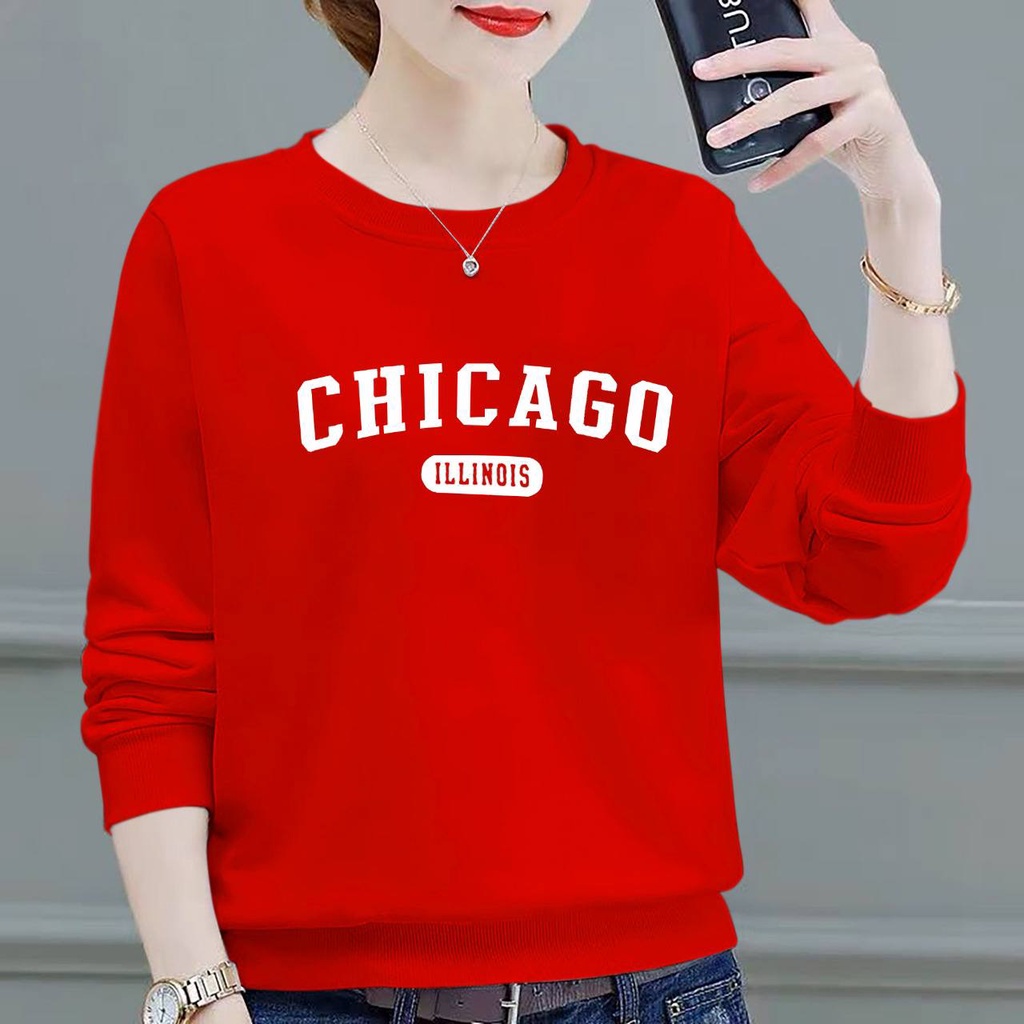 DL88 I BAJU ATASAN CEWEK CHICAGO (S,M,L,XL,XXL) TERBARU ~ BAJU WANITA LENGAN PANJANG KEREN DAN KEKINIAN