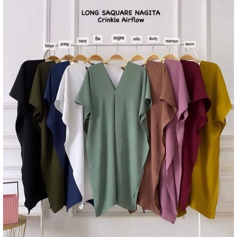 RAMADHAN SALE !!! LONG SQUARE NAGITA KAFTAN CRINKLE AIRFLOW