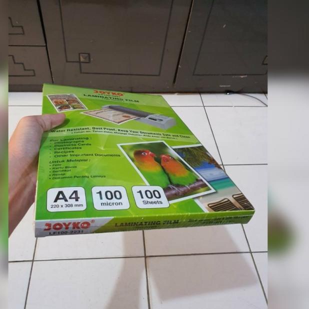 

plastik plastic laminating joyko a4 100 micron laminasi panas