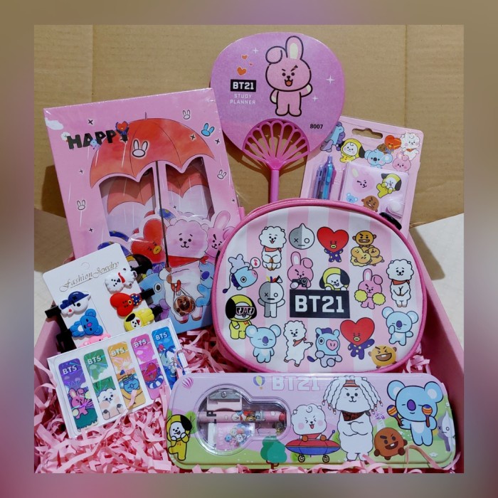 

(COD) Kado Ulang Tahun anak 3 tahun - 5 tahun / Hampers anak perempuan - Set BT21 / BTS