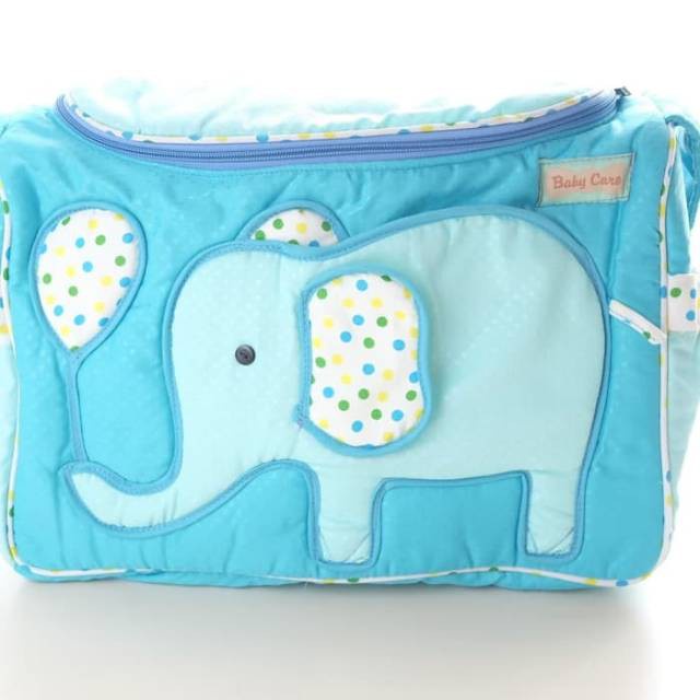 Tas  bayi baby  care 4007 S1 /Baby Care Tas besar motif Polkadot ( GAJAH ) BCT4007 / Tas Perlengkapan Bayi