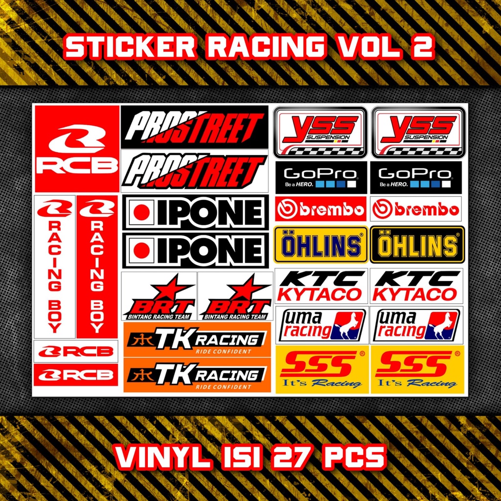 Stiker Racing Pack Sticker Racing Hologram Stiker Sponsor Stiker Helm Stiker Motor Sticker Motor Stiker Cuting Sticker Cutting Satuan Stiker Aesthetic Motor Aksesoris Variasi Motor