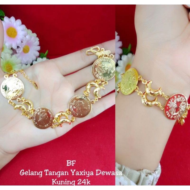 G31 gelang motif koin lapis emas 24k