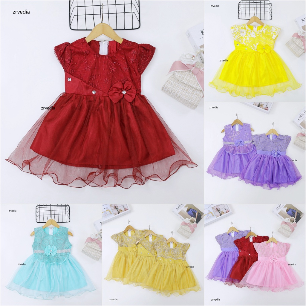 Gaun Baby Bella Uk. 6-18 Bulan / Dress Bayi Murah Baju Perempuan Gaun Pesta Anak Cewek Princess Kids