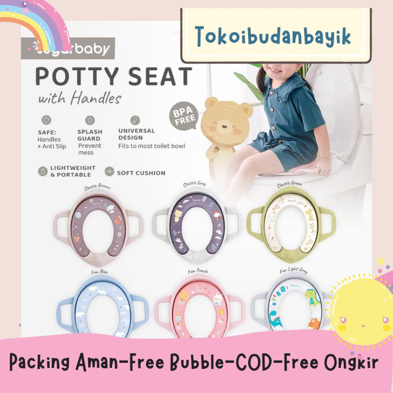 SugarBaby Potty Seat With Handles &amp; Splash Guard | Dudukan Toilet Anak