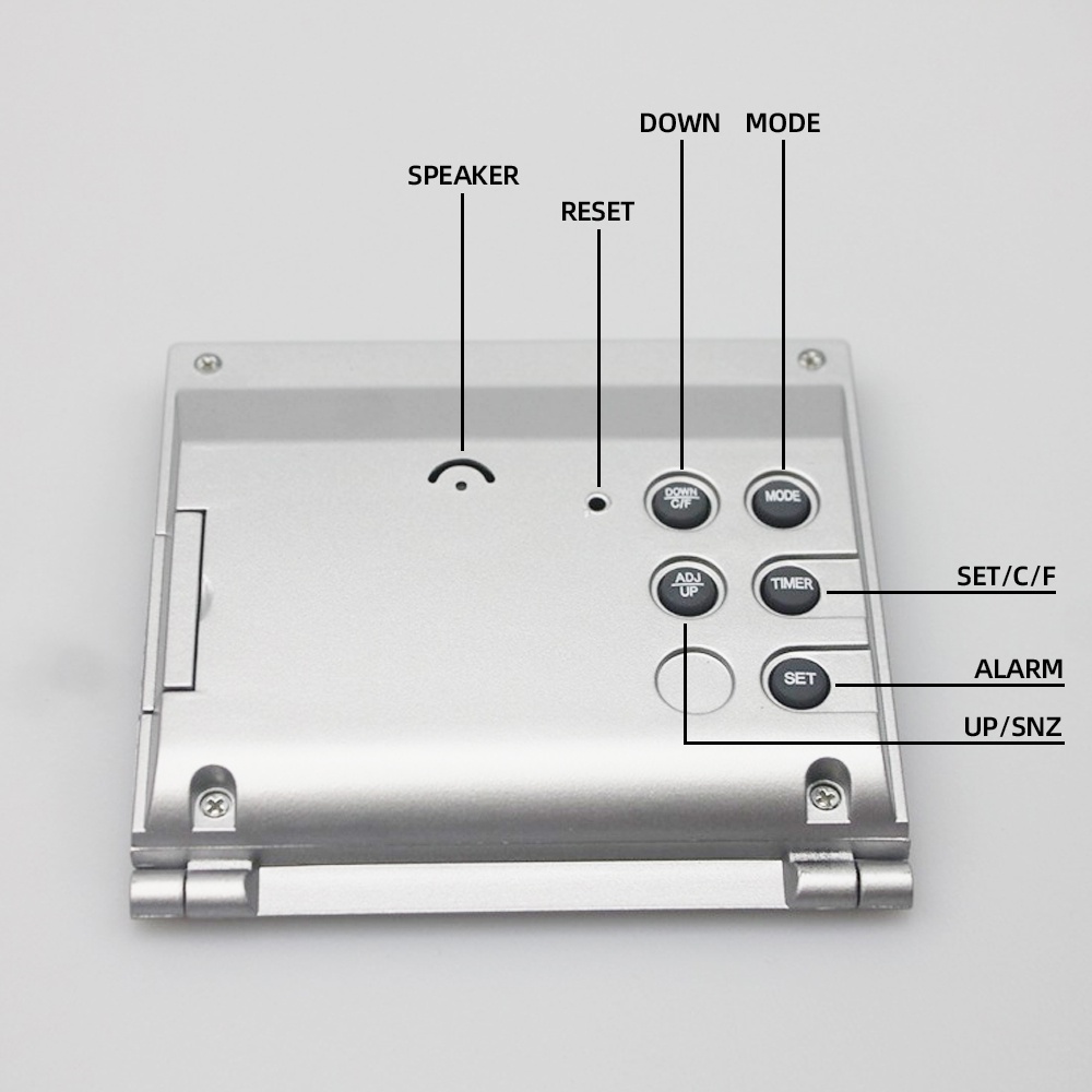 Jam Alarm Digital Elektronik Multifungsi Model Lipat Dengan Tampilan Tanggal Dan Suhu Untuk Travel