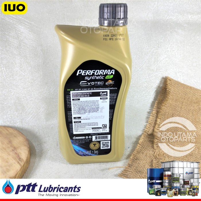 Oli Mesin 0W20 PTT Performa Synthetic ECO Evotech API SP 1L