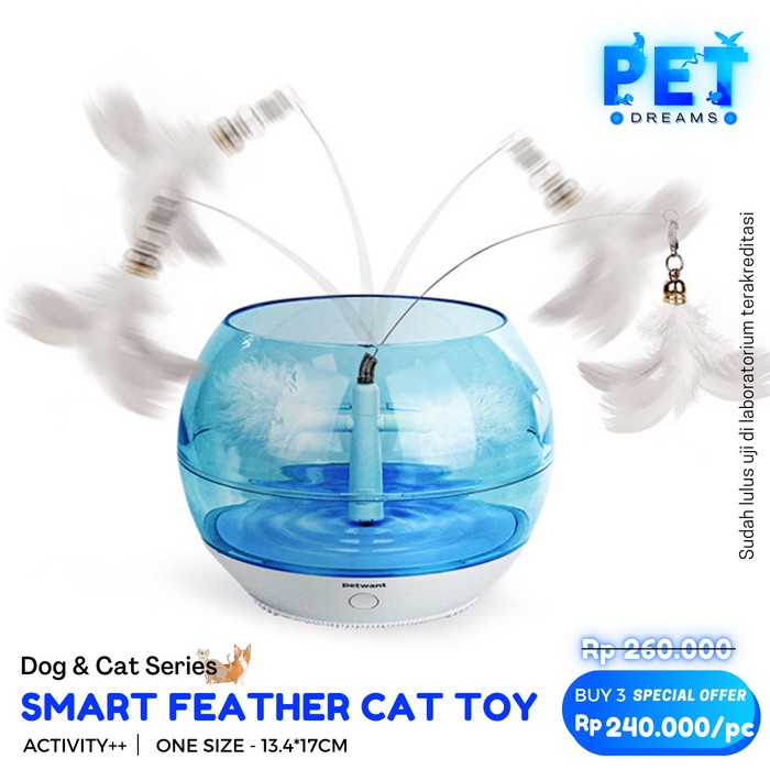 MAINAN KUCING GERAKAN BULU LONCENG PANCINGAN FUR SMART CAT KITTEN TOY