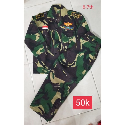 (Booked) Seragam tentara/TNI baju doreng anak laki-laki 6-7th preloved like new