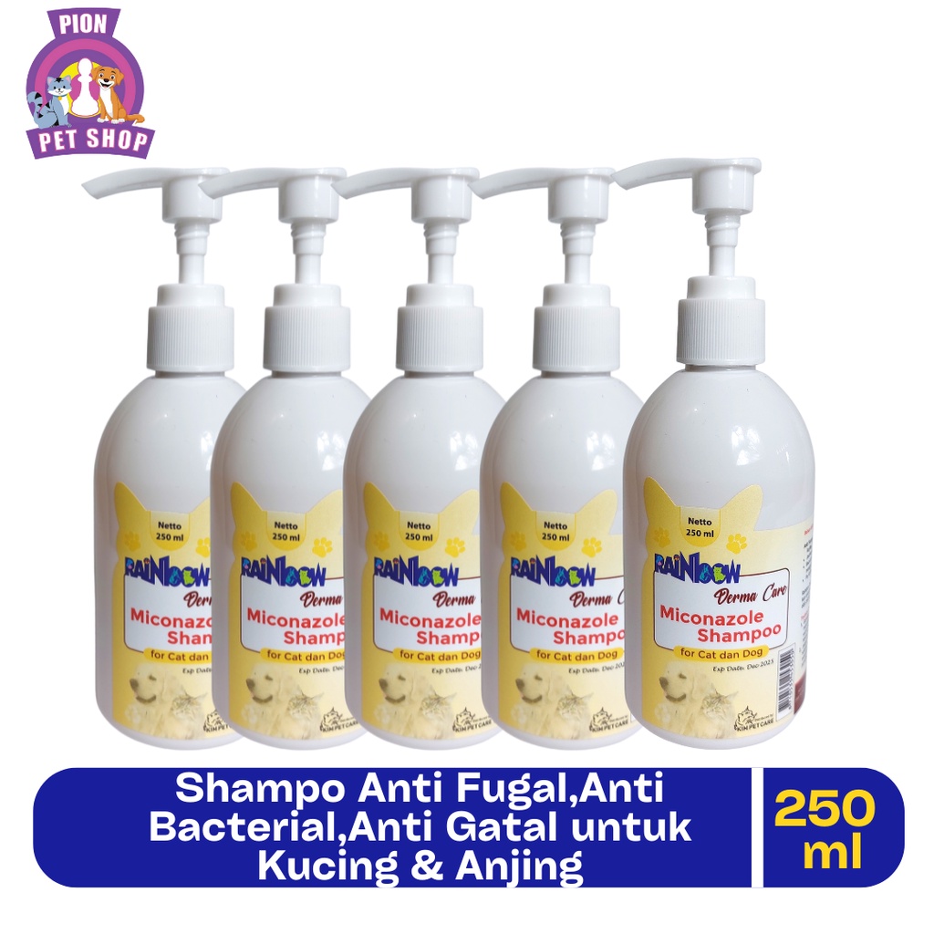 Rainbow Miconazole Shampo 250ml (Anti Jamur) for Cat &amp; Dog Tutup Pump