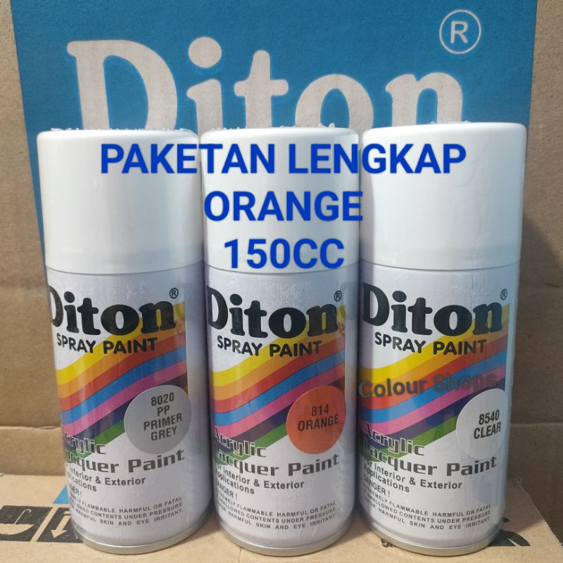 Pilok Cat Diton Orange 814 Primer Grey Epoxy 8020 Clear 8540 Paketan Oren Glossy 3 pcs 150cc Pilox Cat Semprot Diton Spray Paint