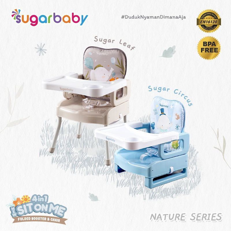 [FREE BUBBLE WRAB] Sugar Baby 4in1 Sit On Me Folding Booster Chair Seat Dudukan Bayi