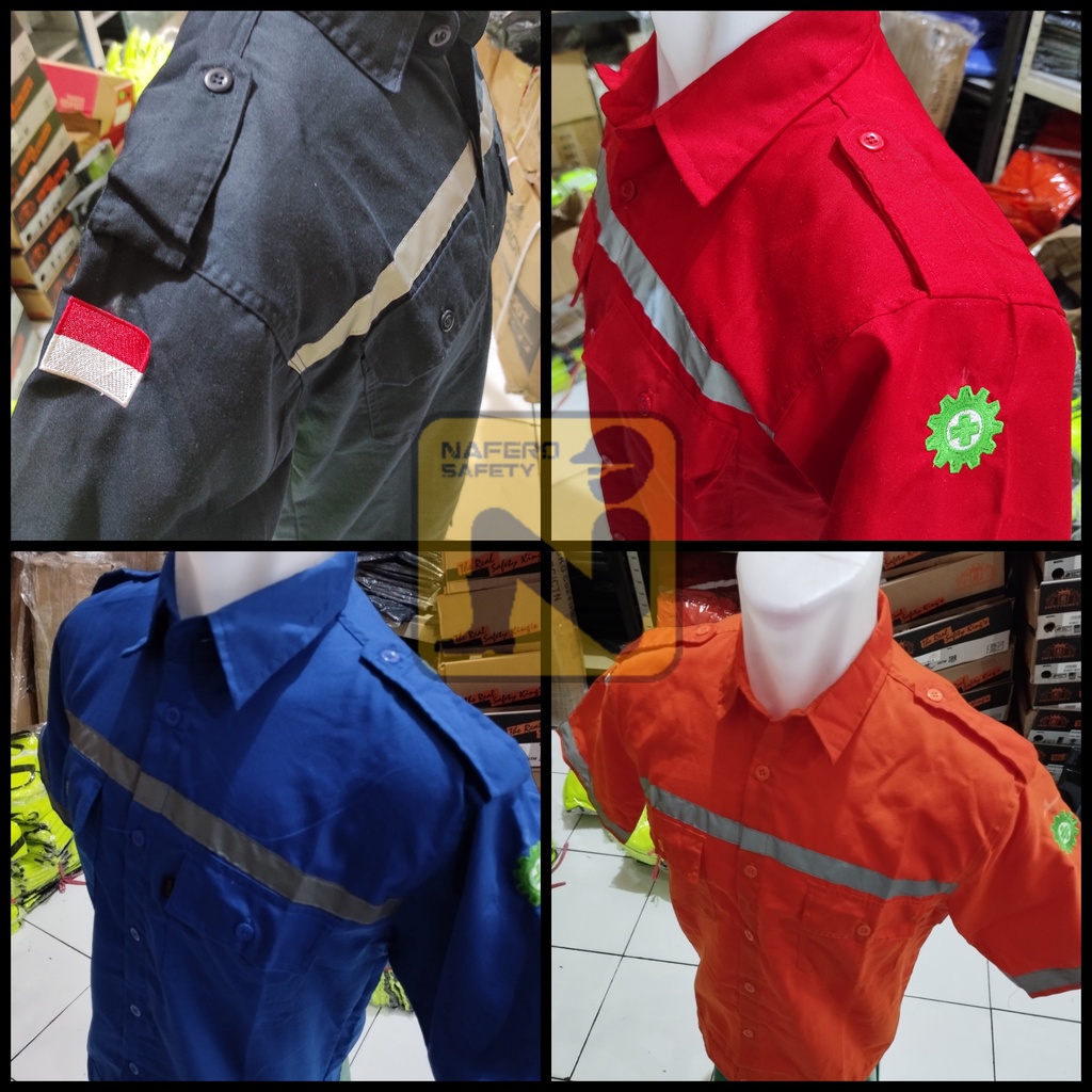 BAJU KERJA LENGAN PENDEK WEARPACK SAFETY BAJU LAPANGAN SAFEETY K3