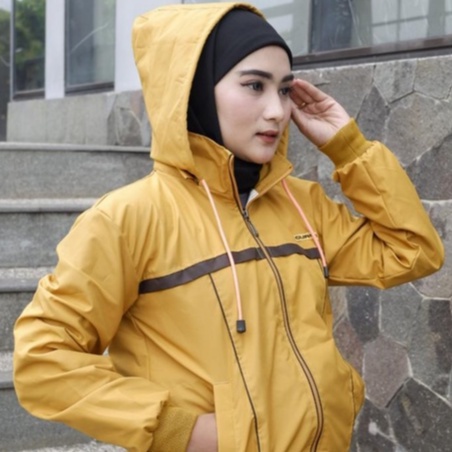 Jaket Bomber Wanita Bahan Parasut Kombinasi Warna (X-Guard) | Gista Jaket Hoodie Wanita Terbaru Kekinian | Fashion Hits Kekinian OOTD Viral Terbaru