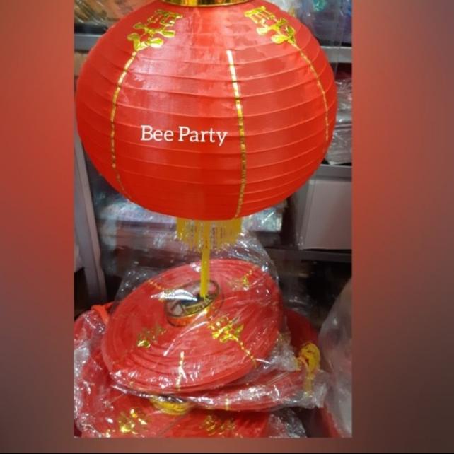 Lampion Imlek Kain 45 cm / Lampion Chinesse - Polos