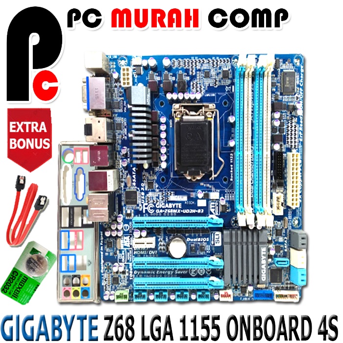 Motherboard Intel Socket 1155 GIGABYTE Z68 ONBOARD 4 SLOT RAM