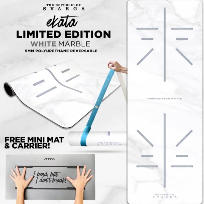 Matras Yoga Mat 5mm Svarga | Ekata Basic Pink Marble