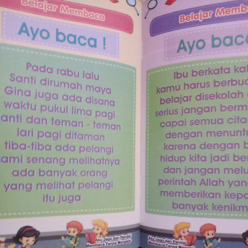 Buku Aku Jago &amp; Pandai Membaca Tanpa Mengeja Untuk Anak Usia 4-6 Tahun