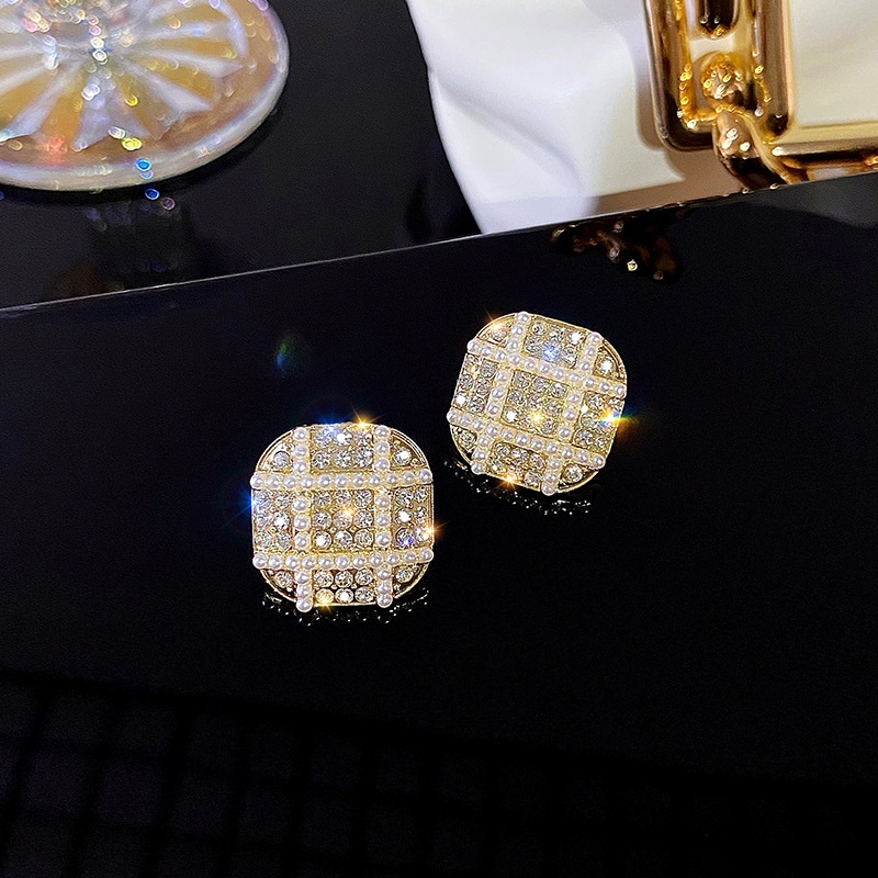 Anting Stud 925 Silver Hias Berlian Gaya Korea Untuk Perempuan
