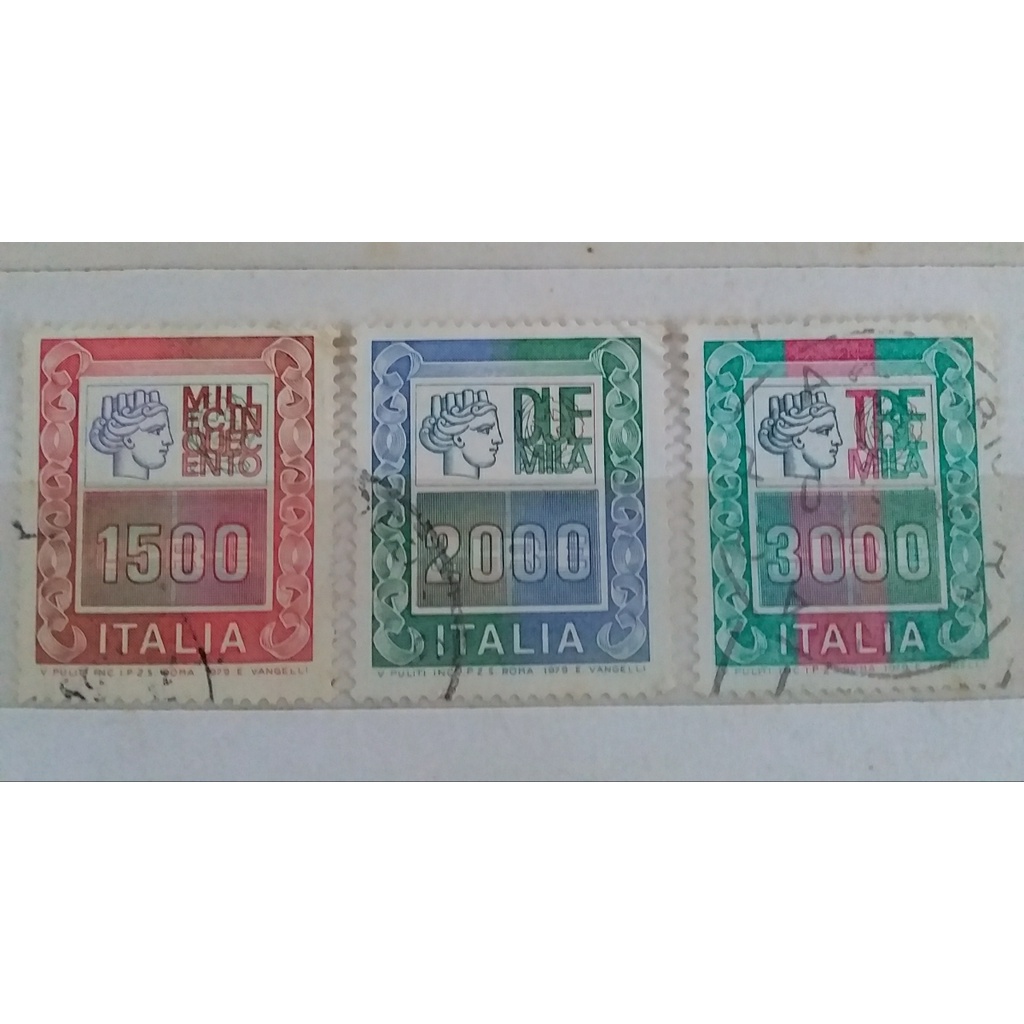 

prangko italia numerik 3 lembar used