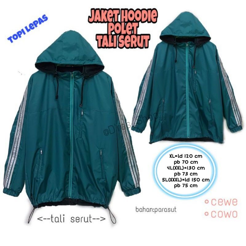 NEW!!JAKET POLET PARASUT/XL ld 120 cm/outdoor/cewe-cowo/topi lepas