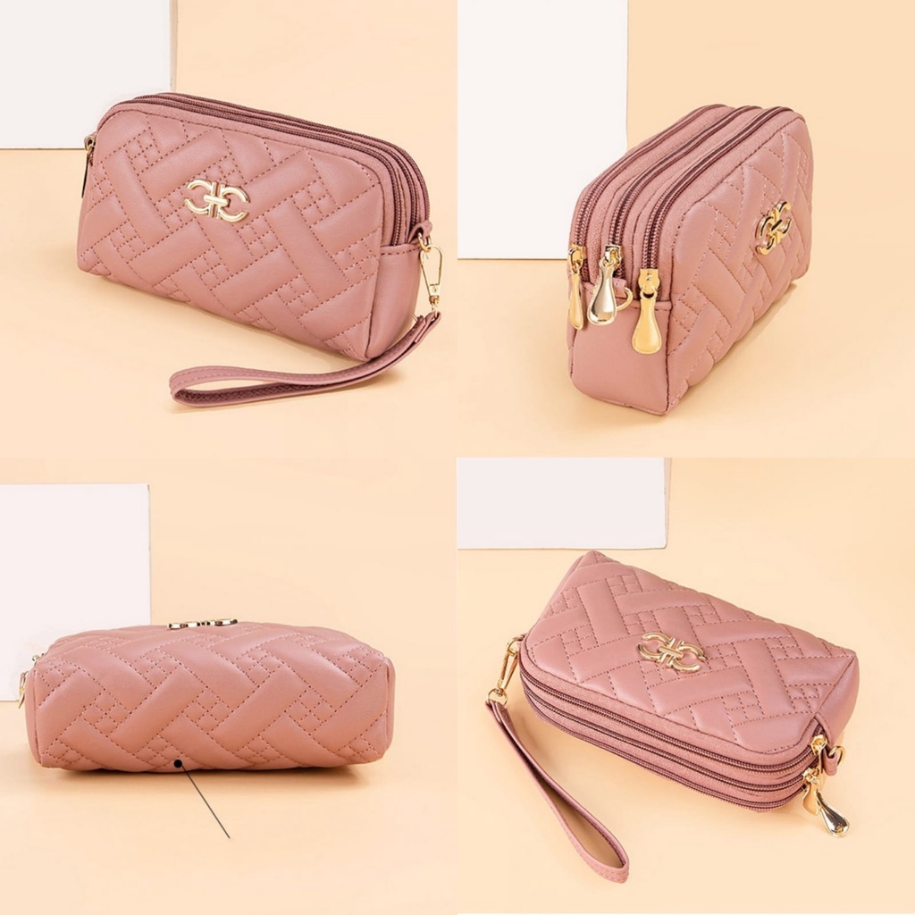 TAS SELEMPANG WANITA IMPORT 3 RESLETING TA686P3 PESTA KULIT PINK HUNATA SLING BAG KOREA KECIL BRANDED REMAJA KEKINIAN PREMIUM FASHION BATAM CEWEK SIMPLE MURAH LUCU CASUAL
