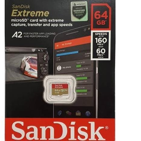 Sandisk extreme 64gb microsd memory card 64 gb memori class 10 micro
