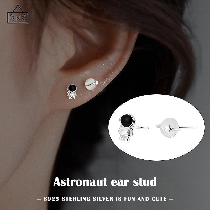 COD❤️Anting Astronot anting Cahaya Desain Ceruk Wanita Anting Opal Asimetris Mewah-A.one