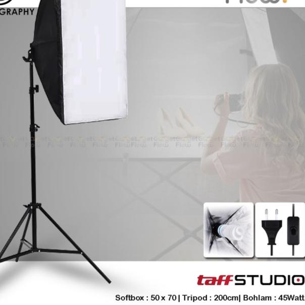 PAKET Softbox Payung Diffuser Fotografi Lighting Tripod TAFFStudio