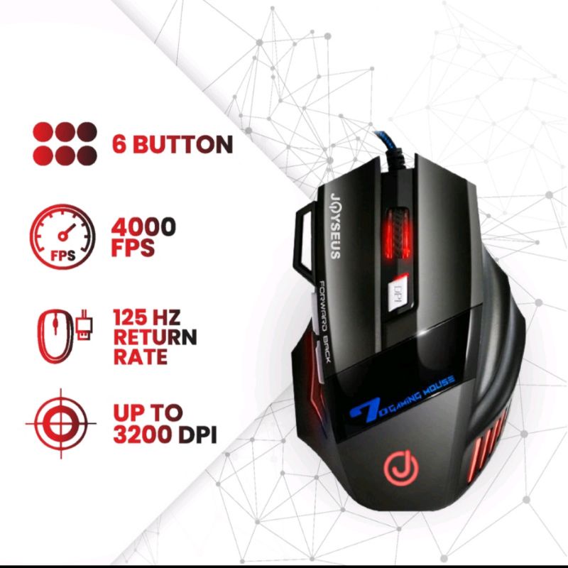 RGB Professional Gaming Mouse JOYSEUS JM 3200DPI LED USB Wired