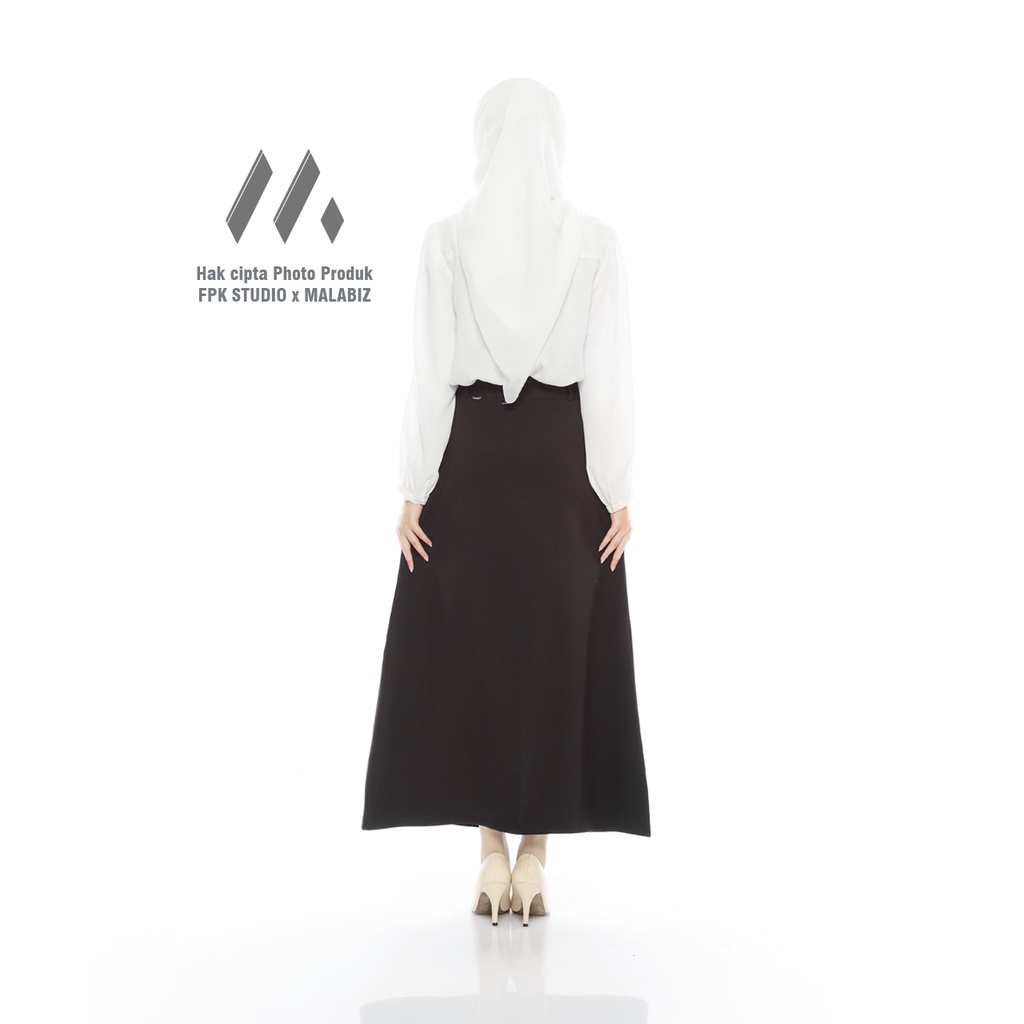 VIOLA BLACK - Rok Basic Rok Span A Rok Basic Standar ROk Hitam Formal Guru Kerja Ustadzah Model Klok A Span