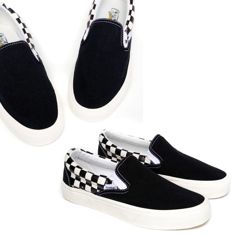 SEPATU CORVALUE FOOTWEAR - SLIP ON CANBERA BW CB OG