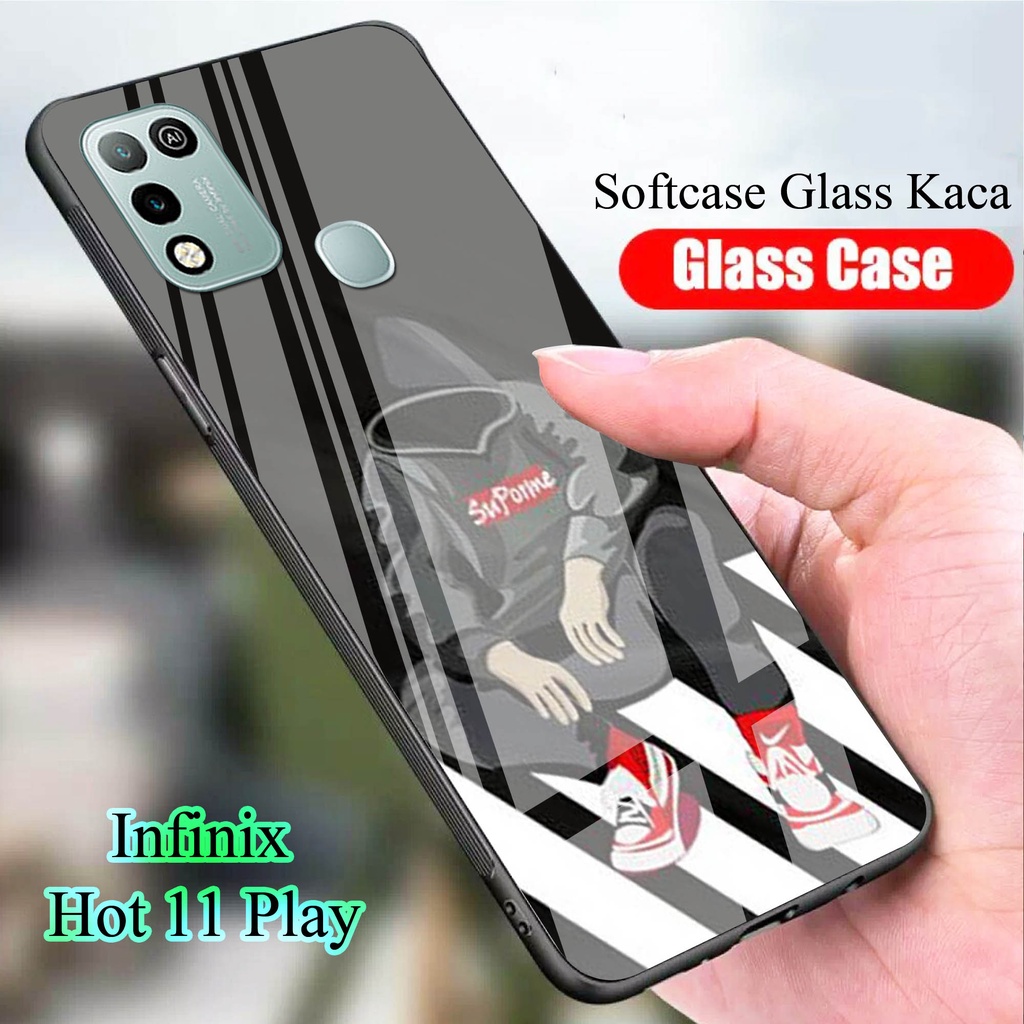 Softcase Glass Kaca for INFINIX HOT 11 PLAY - Case Handphone  INFINIX HOT 11 PLAY [T12]